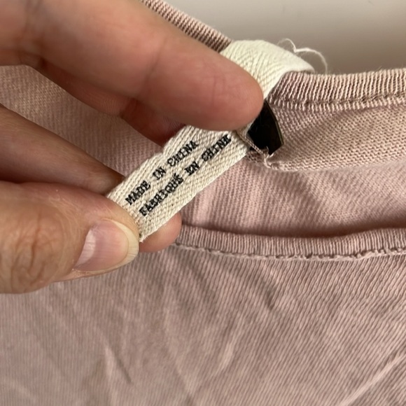 FREE PEOPLE | PreLoved Mauve Long Sleeved Relaxed Ruched Tee sz M - Picture 4 of 9